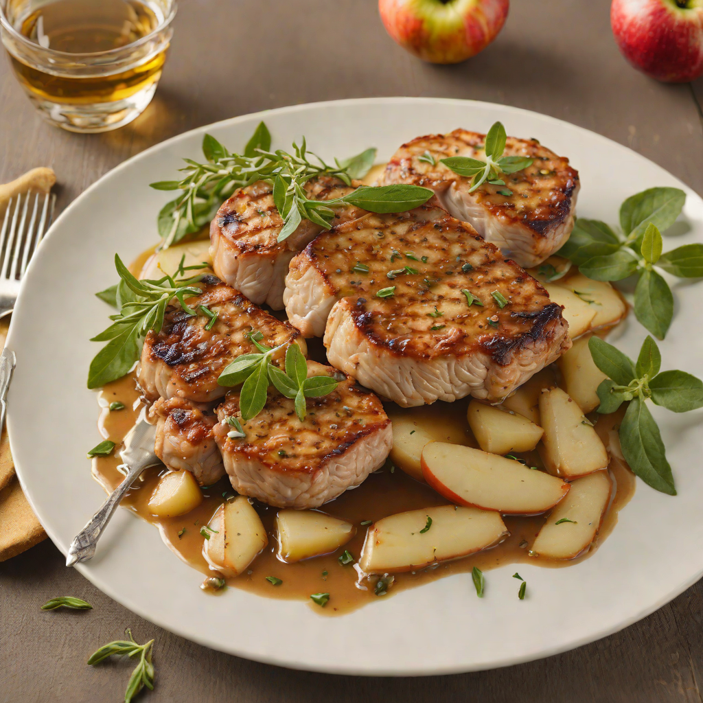 Pan-Seared Pork Chops with Apple Cider and Sage Reduction