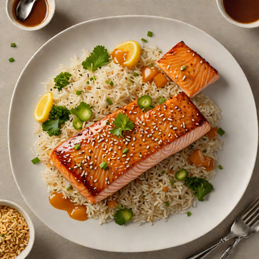 Honey-Miso Glazed Salmon with Sesame Rice