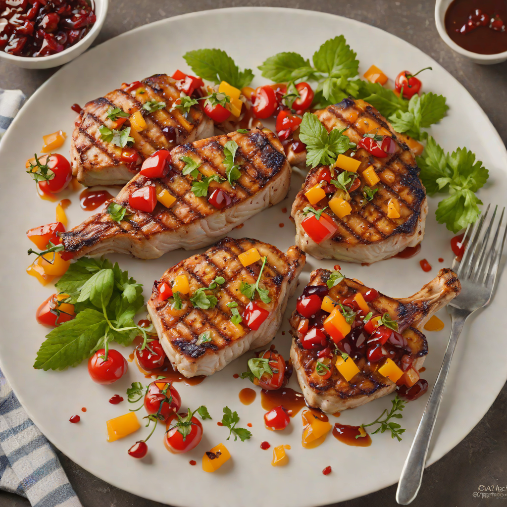 Grilled Denver-Style Pork Chops with Cherry Pepper Relish