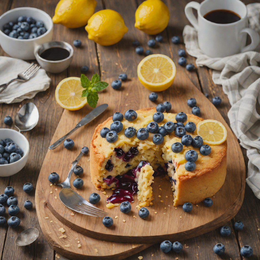 Five-Ingredient Lemon Blueberry Mug Cake