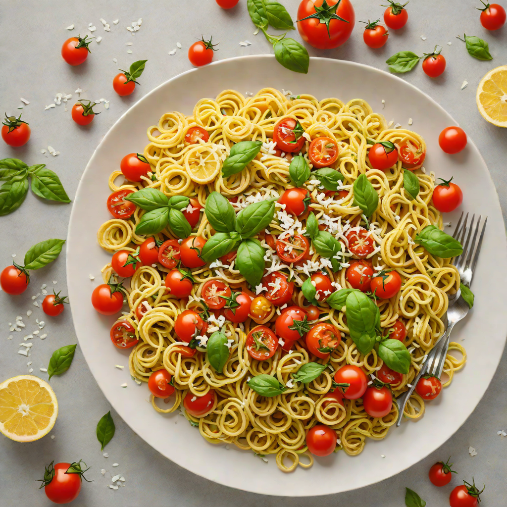 Lemon-Basil Pesto Pasta with Cherry Tomatoes and Parmesan