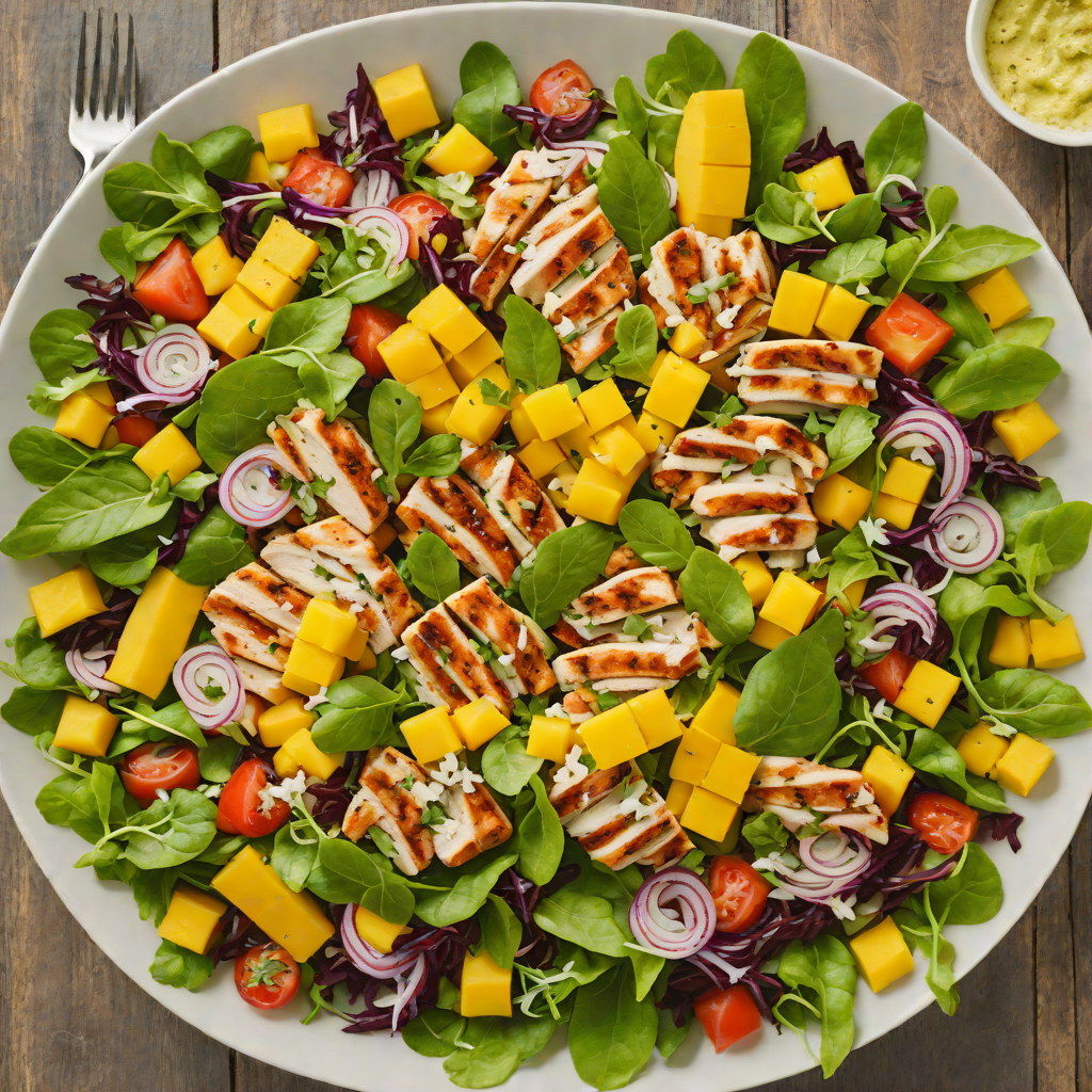 Tiki-Inspired Grilled Chicken Salad with Mango Vinaigrette