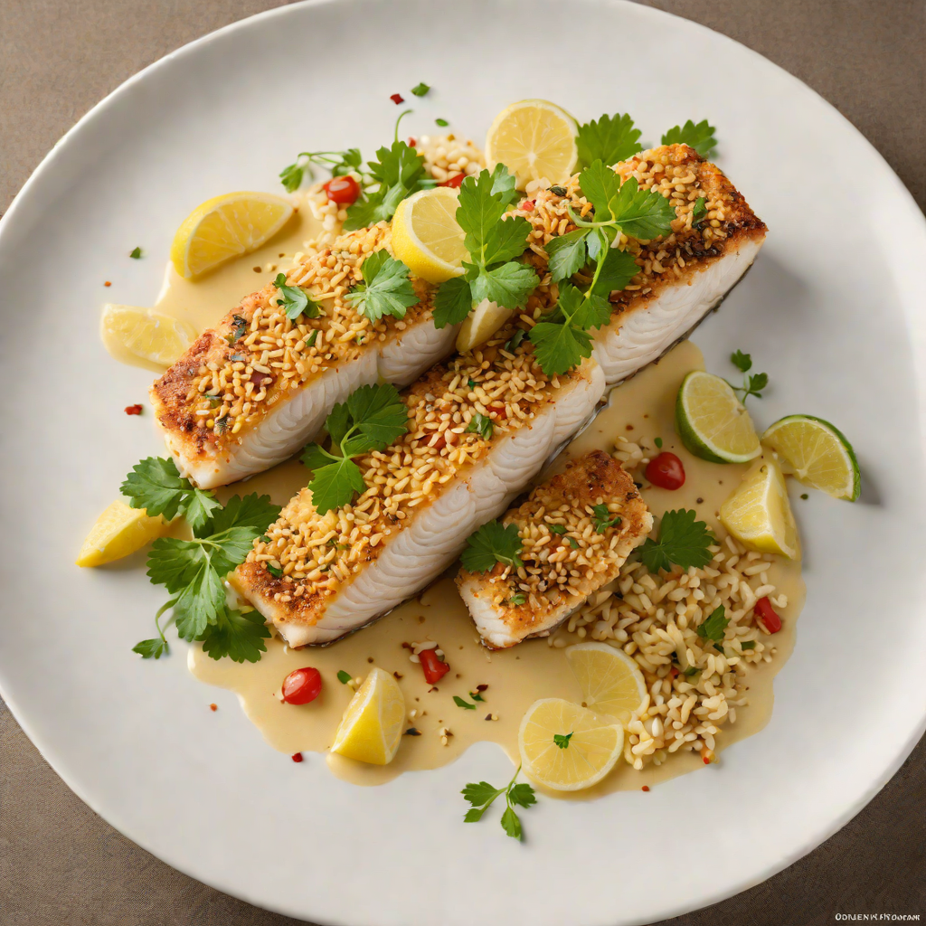 Roasted Macadamia-Crusted Barramundi with Finger Lime Sauce