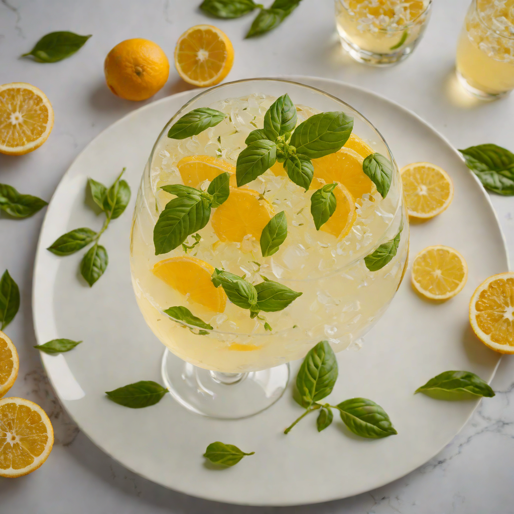 Citrus-Basil Fizz with Elderflower Essence