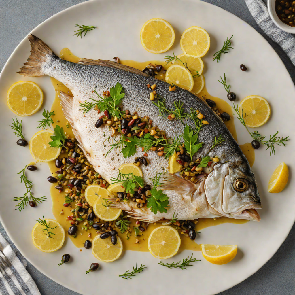 Lemon-Dill Roasted Sea Bream with Olive Tapenade