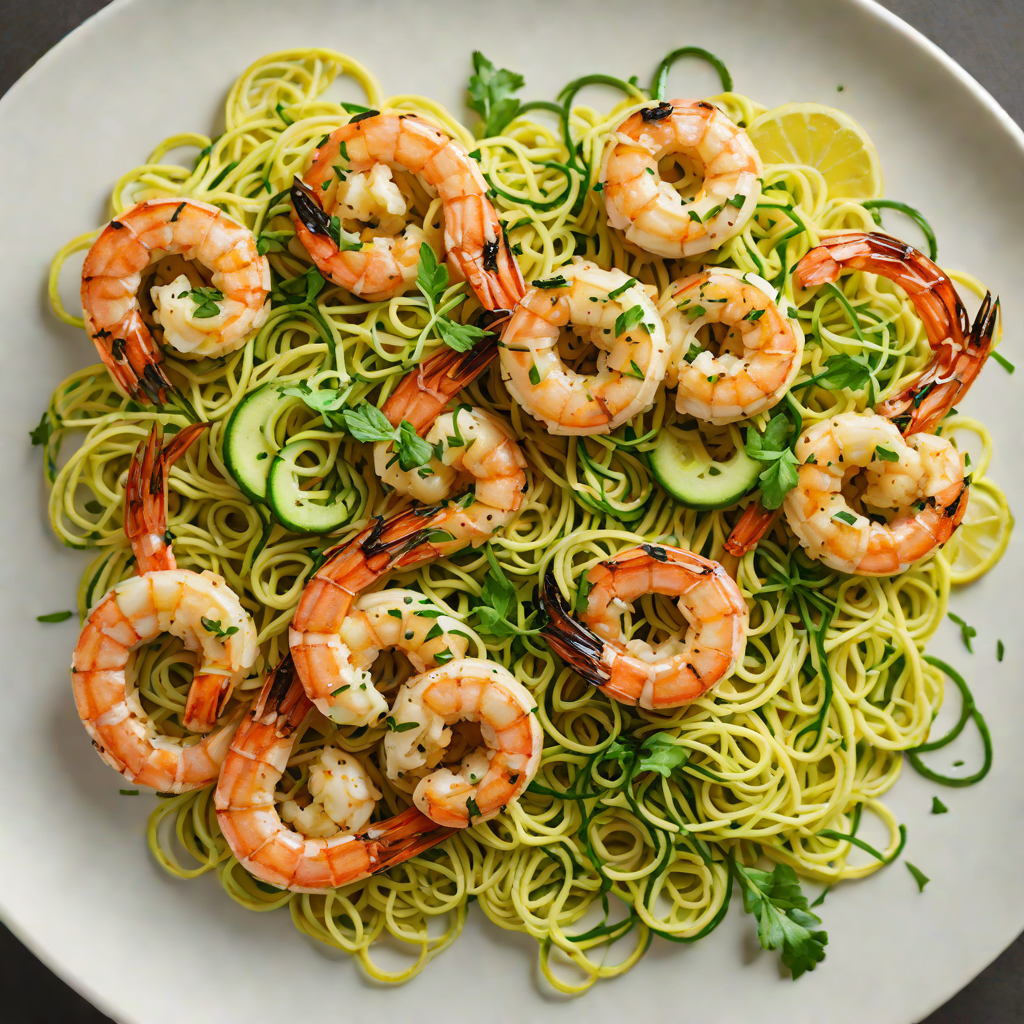 Grilled Lemon-Garlic Shrimp with Zucchini Noodles