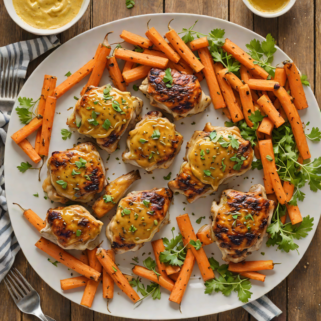 Sheet Pan Honey-Mustard Glazed Chicken Thighs with Roasted Carrots