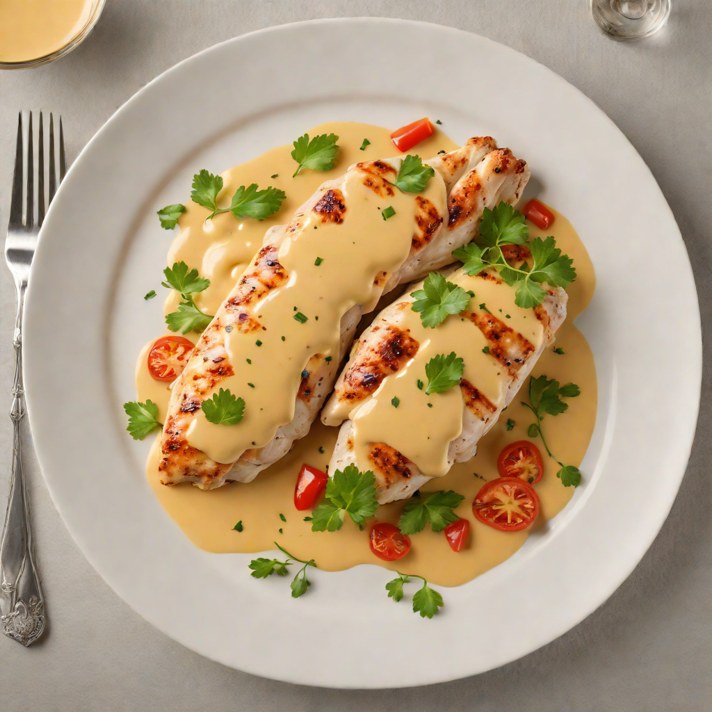 Pan-Seared Chicken with Creamy Cheddar Pepper Sauce