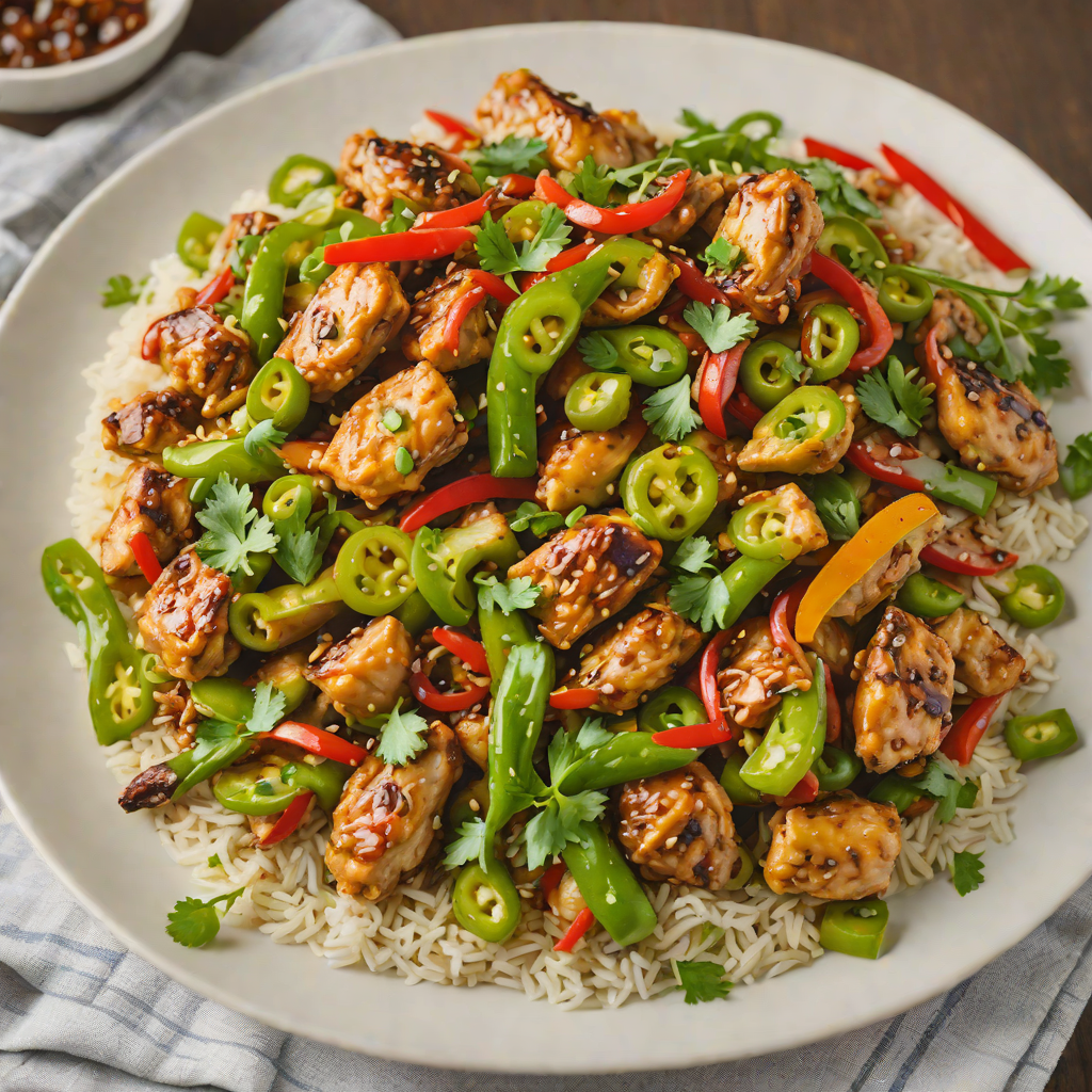 Denver-Style Sweet and Spicy Green Chile Chicken Stir-Fry