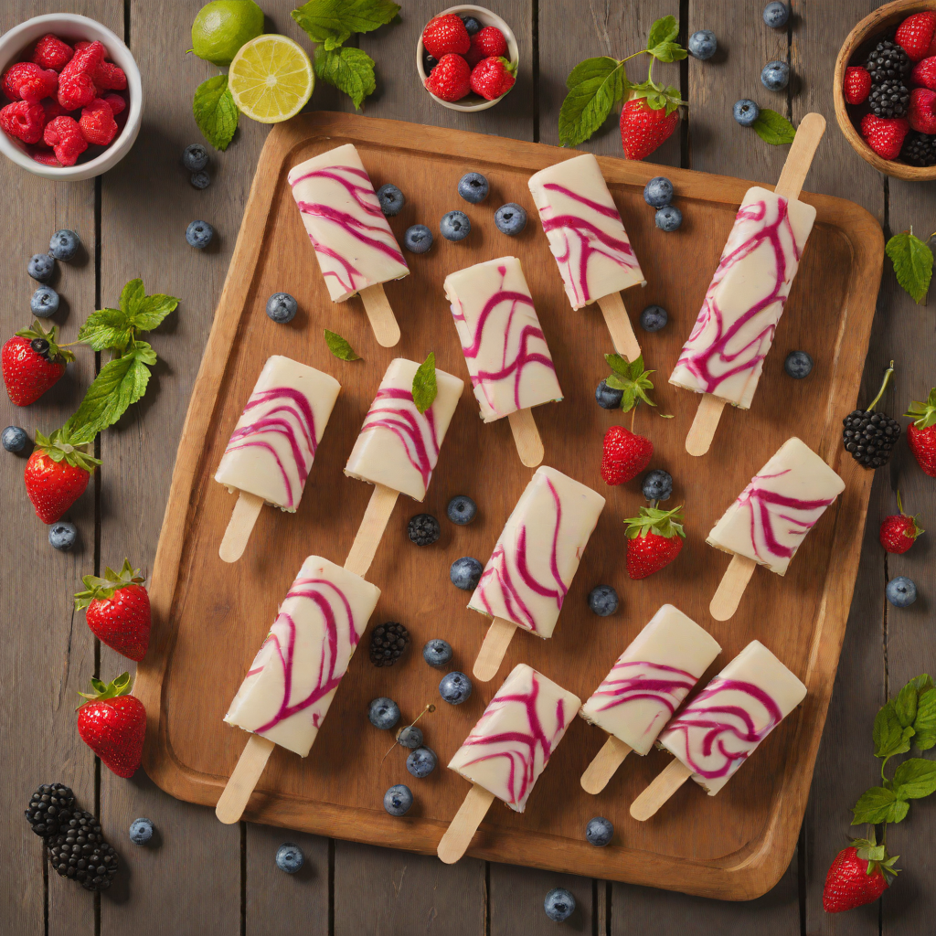 Frozen Yogurt Berry Swirl Popsicles
