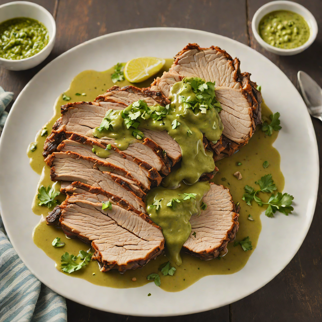 Slow-Cooked Pork Shoulder with Mojo Verde Sauce