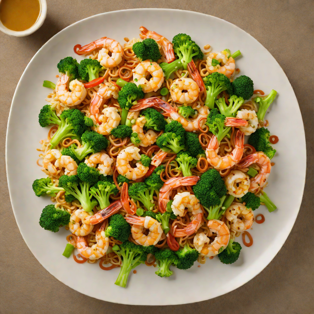 Stir-Fried Shrimp with Broccoli and Cashew in Ginger-Tamari Sauce
