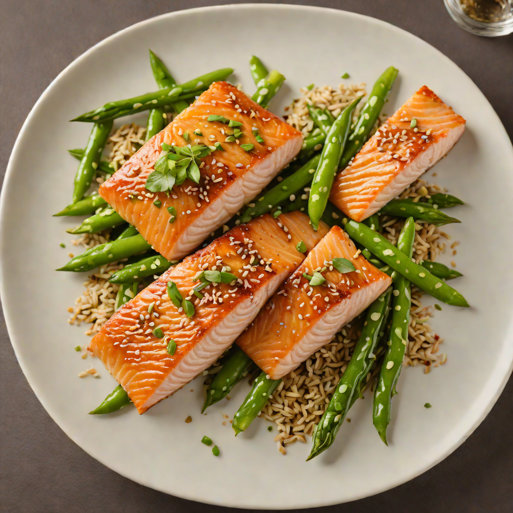 Pan-Roasted Salmon with Miso Glaze and Sesame Snap Peas