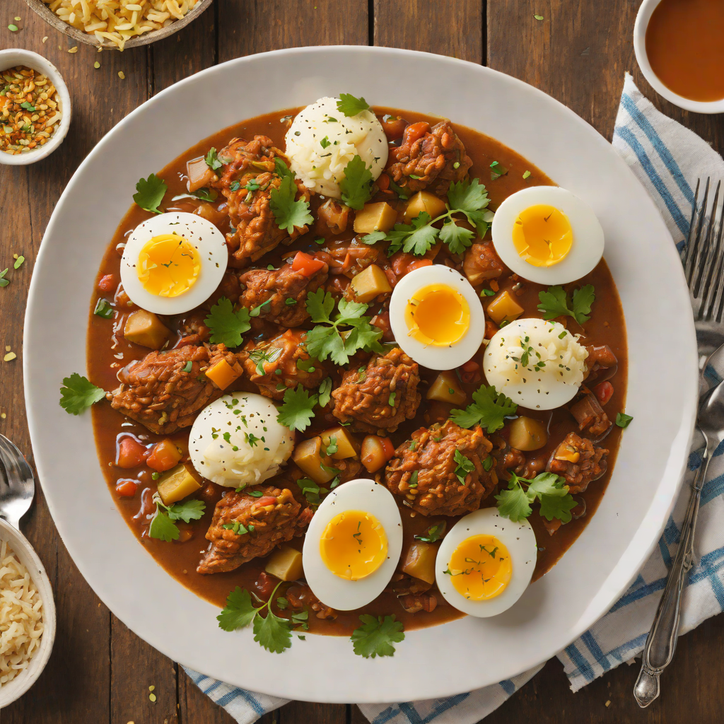 Traditional Doro Wat Ethiopian Chicken Stew with Hard-Boiled Eggs