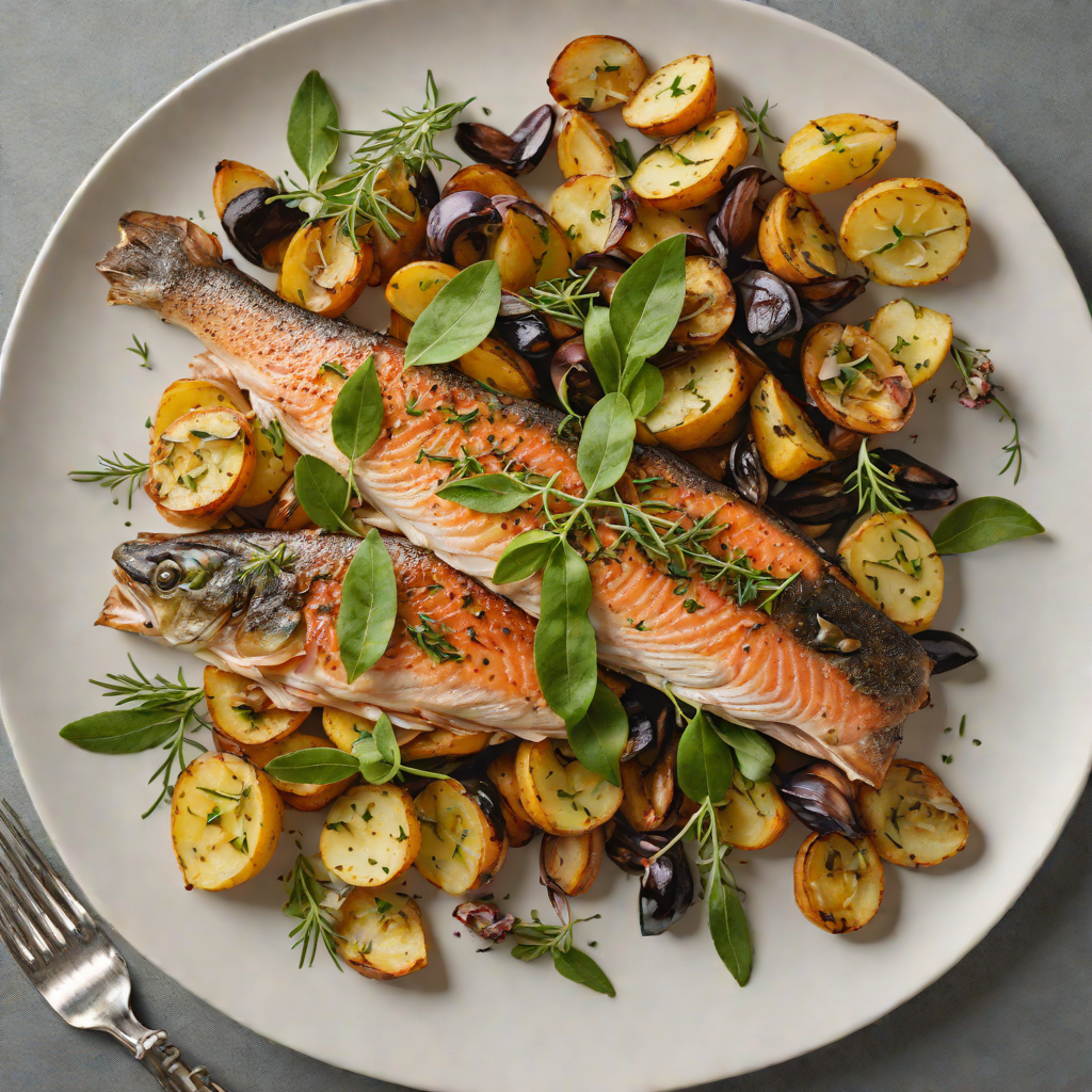 Skillet Roasted Colorado Trout with Sage and Roasted Fingerling Potatoes