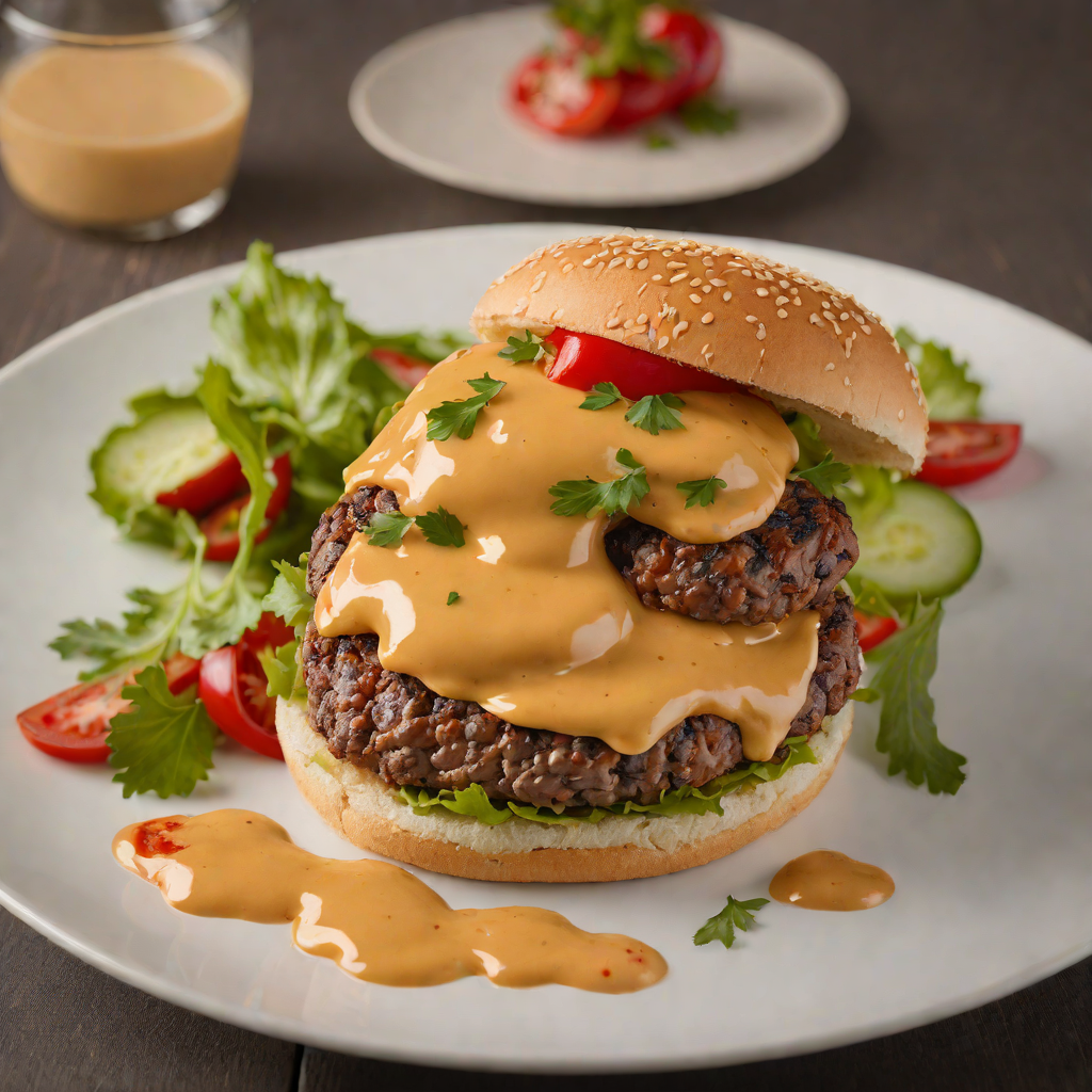 Regional Bison Burger with Roasted Pepper Aioli