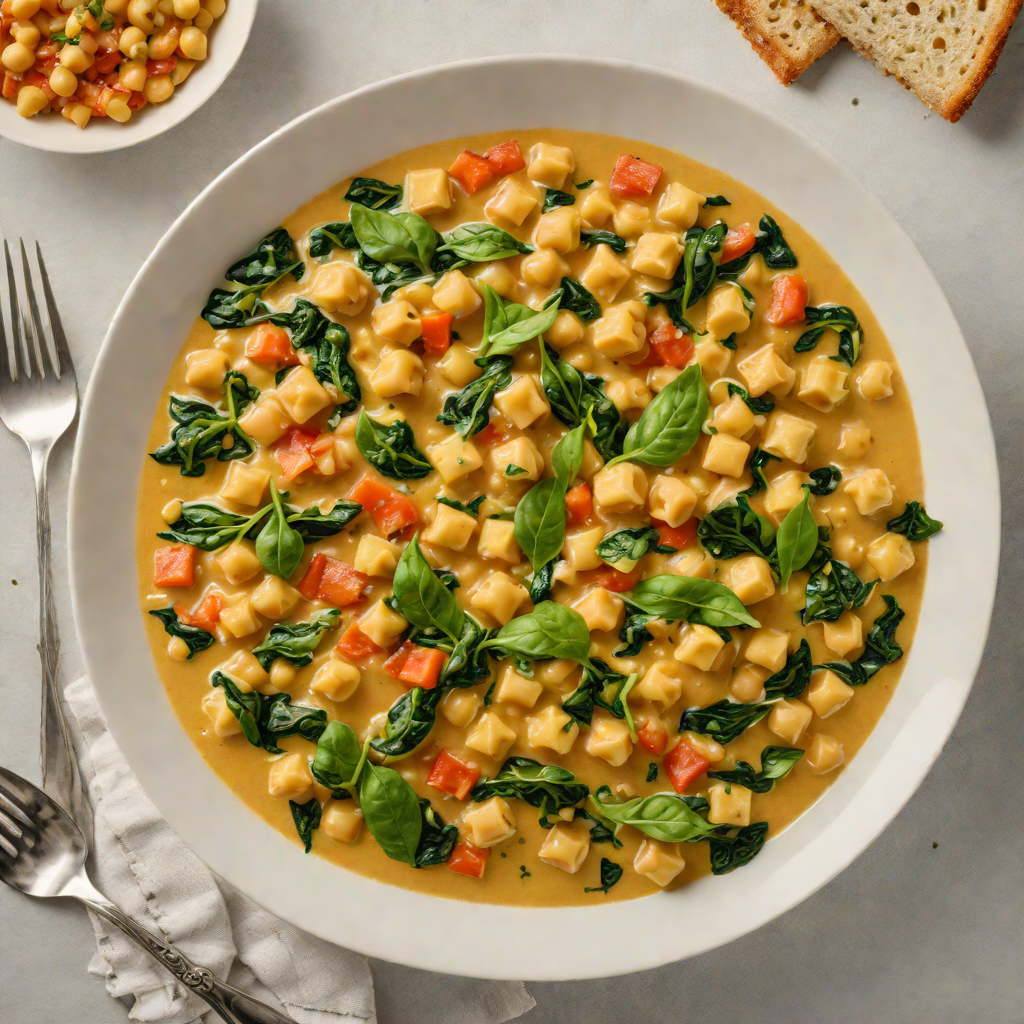 Creamy Mediterranean Chickpea and Spinach Stew