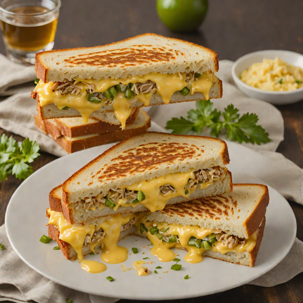 Denver-Inspired Toasted Green Chile and Cheddar Sandwich
