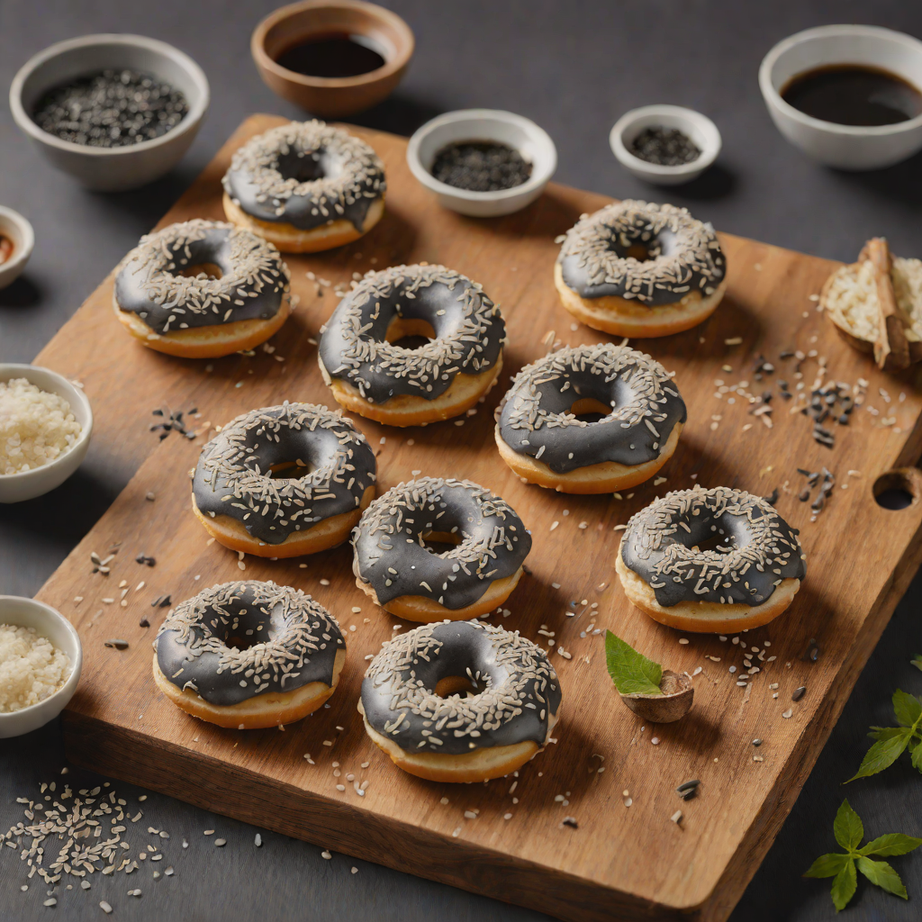 Black Sesame Mochi Donuts