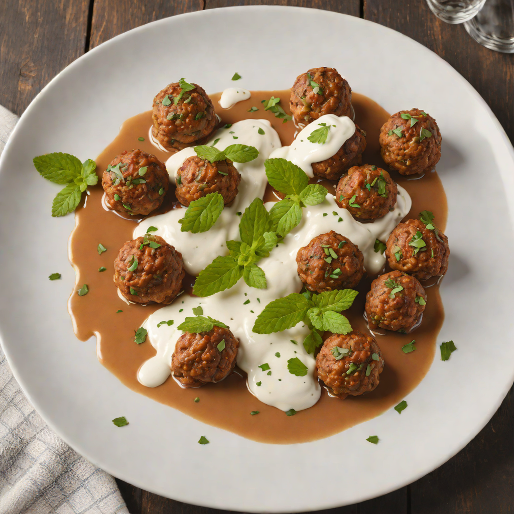 Quantum Teleportation Spiced Lamb Meatballs with Mint Yogurt