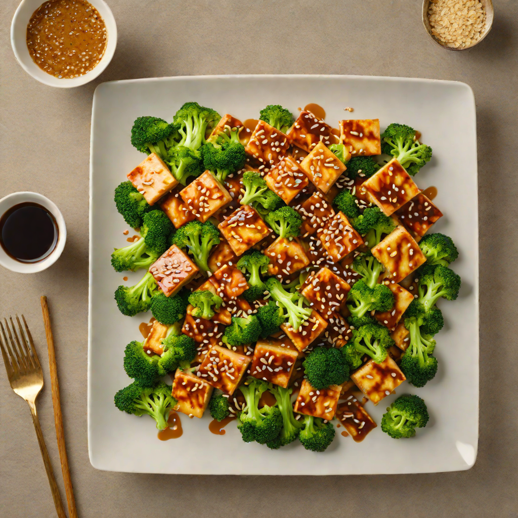 Stir-Fried Tofu with Garlic-Ginger Broccoli and Sesame Soy Glaze