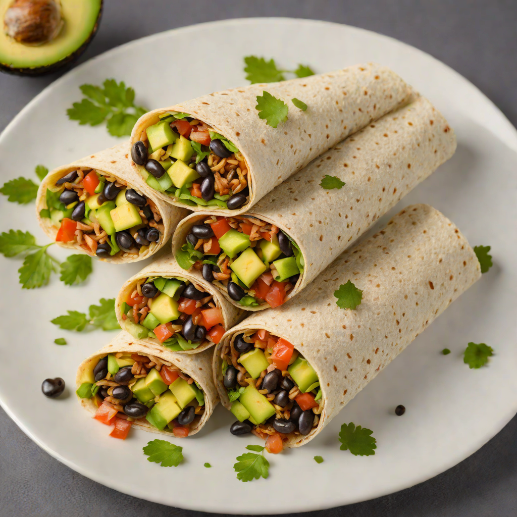 Quantum Teleportation-Inspired Layered Avocado and Black Bean Wrap