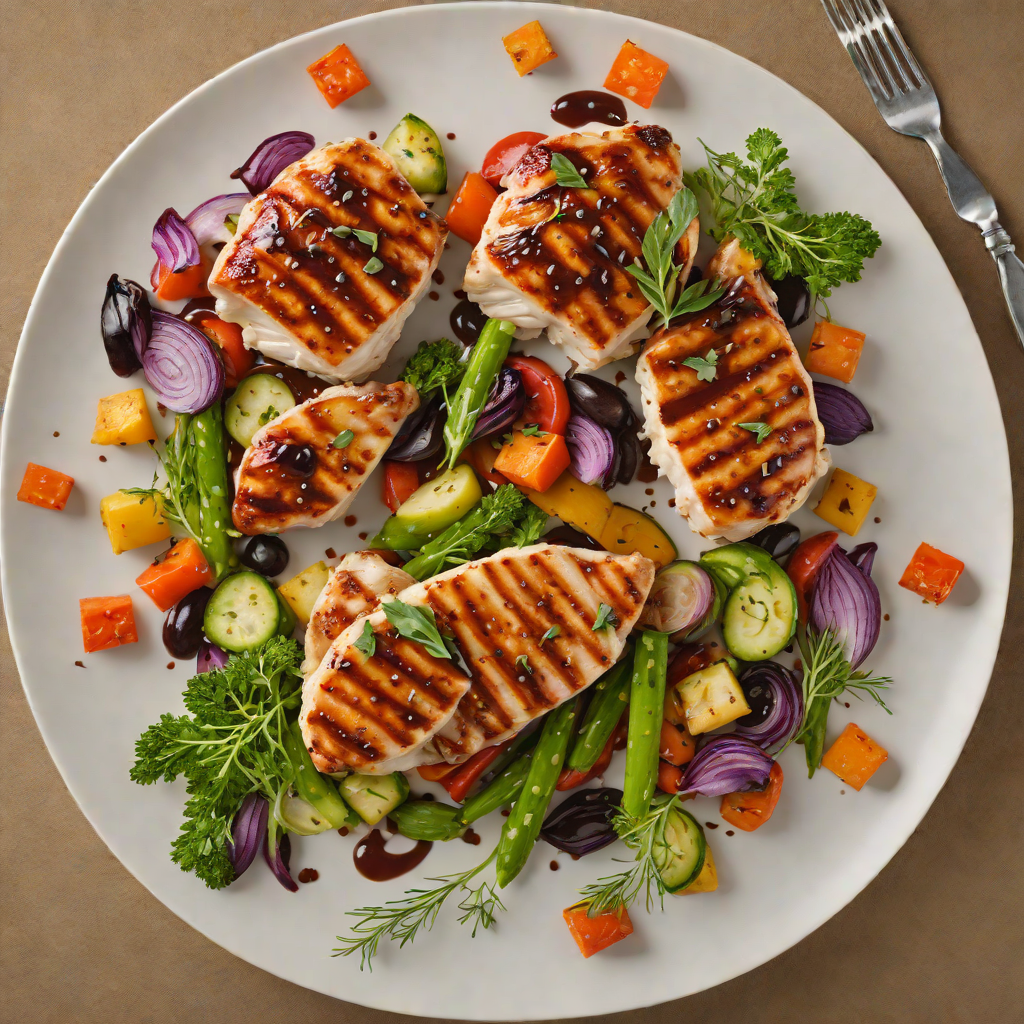 Pan-Seared Chicken with Maple-Balsamic Glaze and Roasted Spring Vegetables