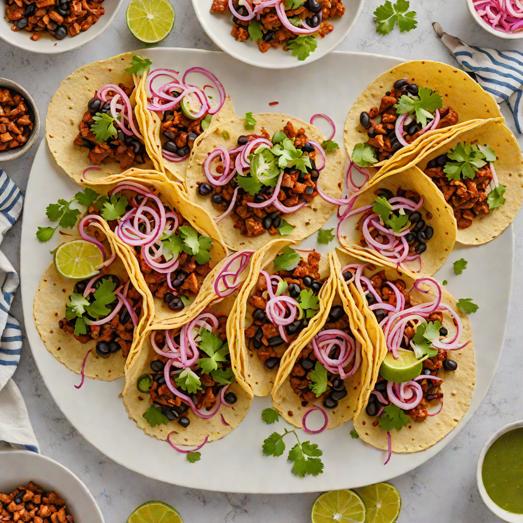 Sheet Pan Chorizo and Black Bean Tacos with Pickled Red Onions
