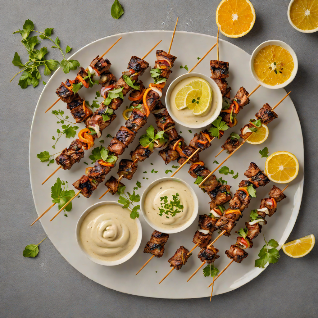 Citrus-Spiced Lamb Skewers with Tahini Yogurt Dip