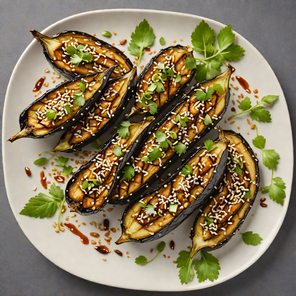 Grilled Miso-Marinated Eggplant with Sesame and Scallions