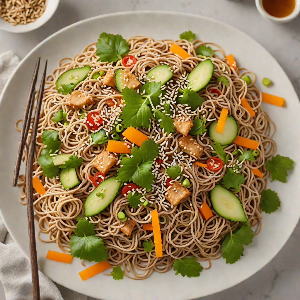 Chilled Miso-Ginger Soba Noodle Salad with Sesame Dressing