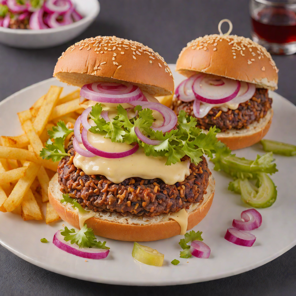 Cheesy Chili Burger with Pickled Onions