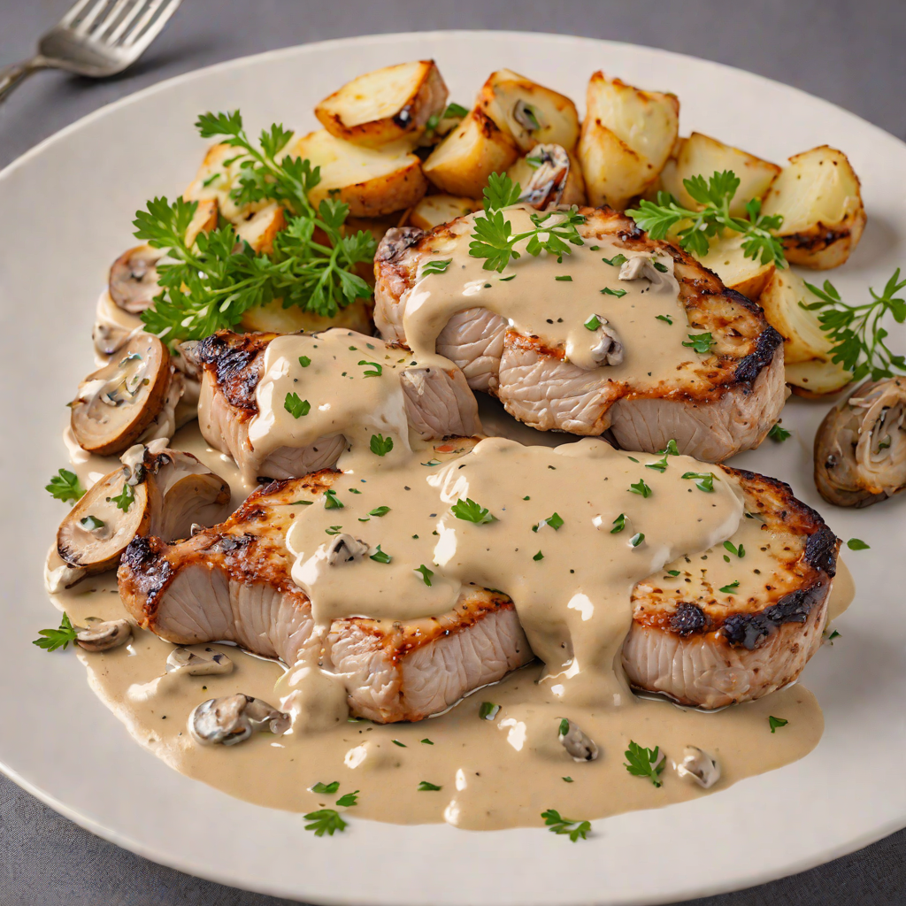 Oven-Baked Pork Chops with Creamy Mushroom Sauce
