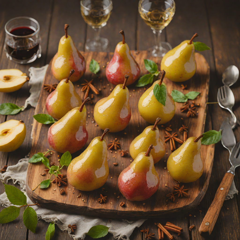 Kosher Wine Poached Pears with Vanilla and Cinnamon