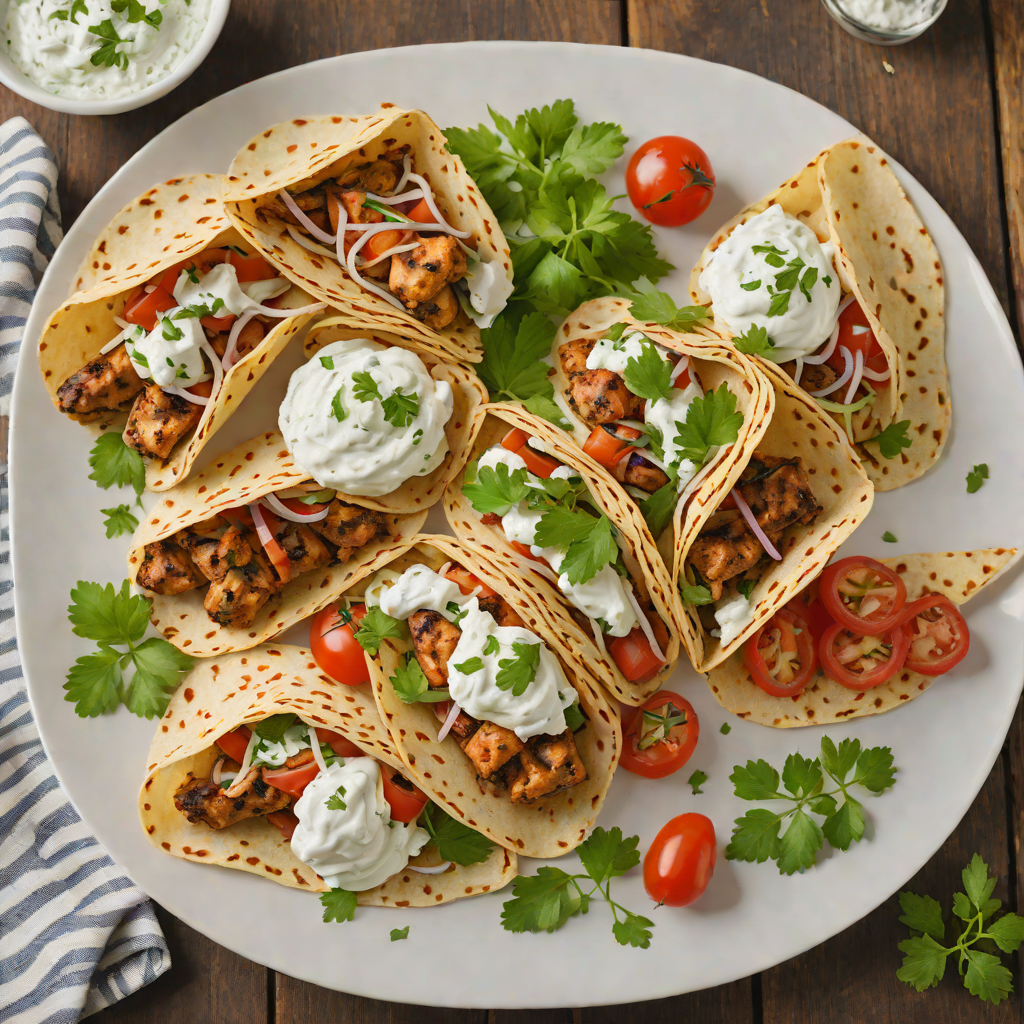 Charred Chicken Gyros with Tzatziki and Warm Pita