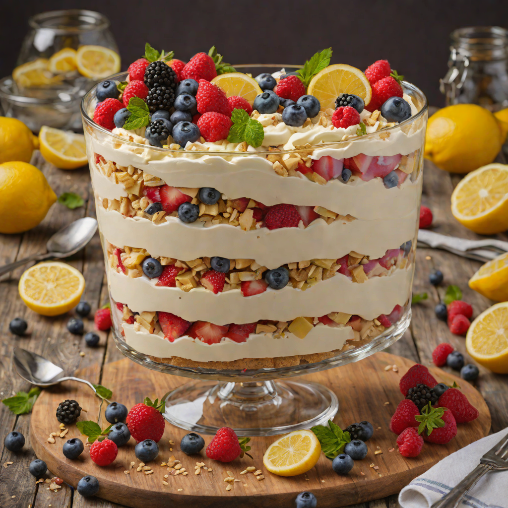 Lemon Mascarpone Trifle with Berries