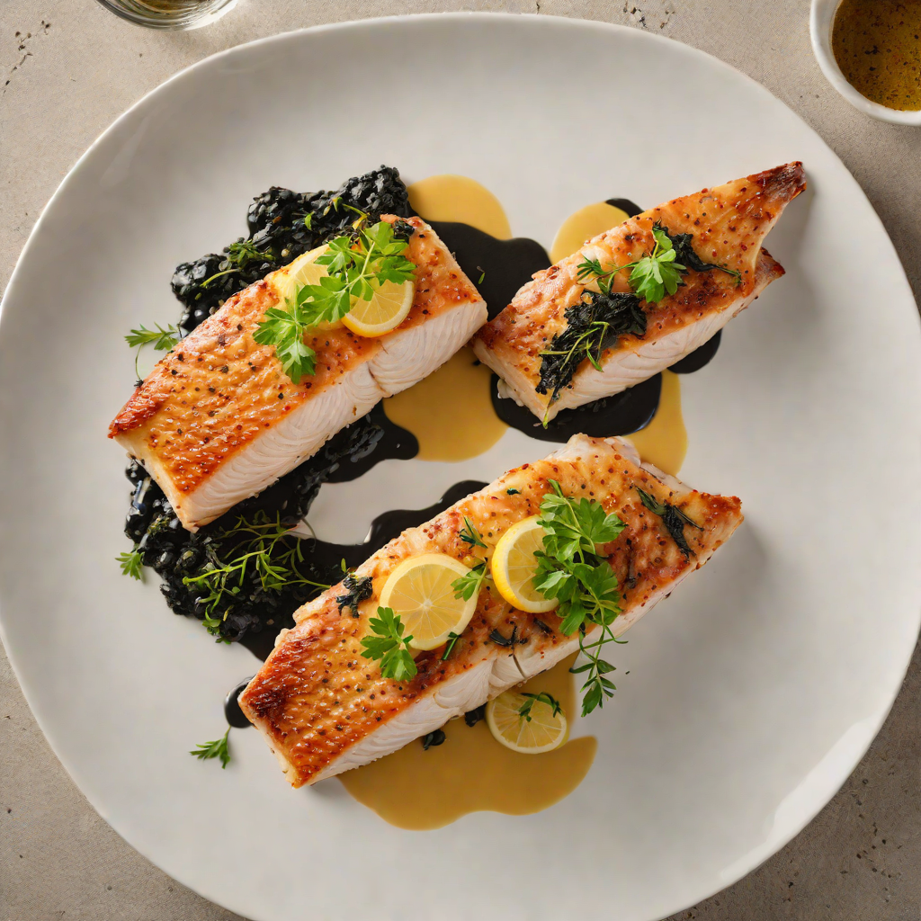 Pan-Seared Snapper with Black Sand Seaweed Butter
