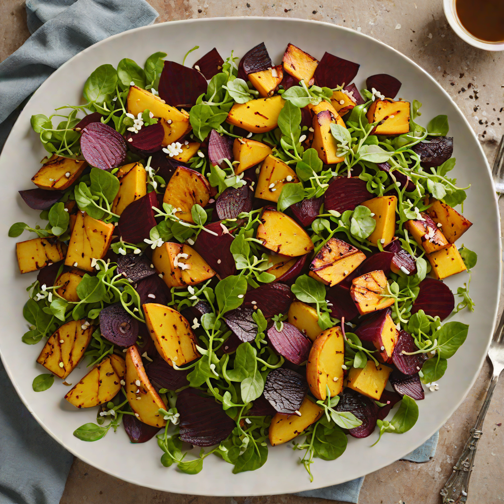 Charred Kumara and Beetroot Salad with Manuka Vinaigrette