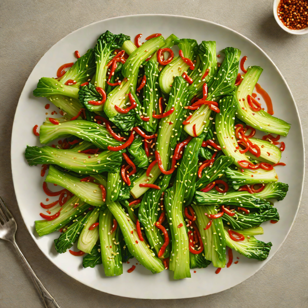 Garlic-Infused Stir-Fried Bok Choy with Chili and Sesame
