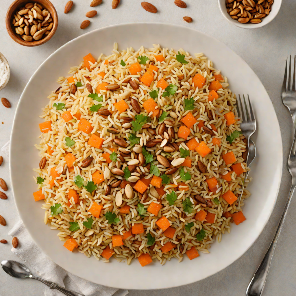 Spiced Ginger-Carrot Rice Pilaf with Toasted Almonds