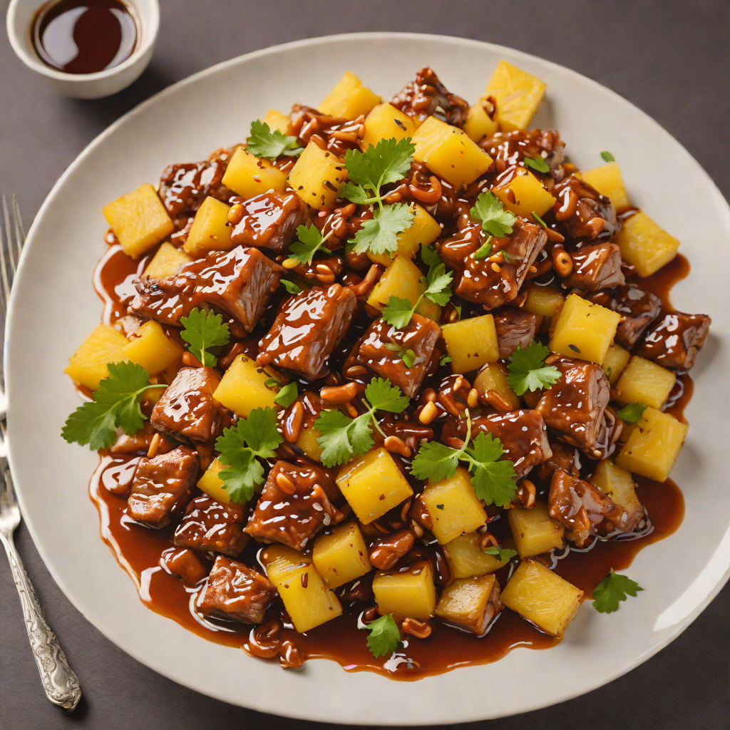 Stir-Fried Pork with Tamarind and Pineapple in Caramel Sauce