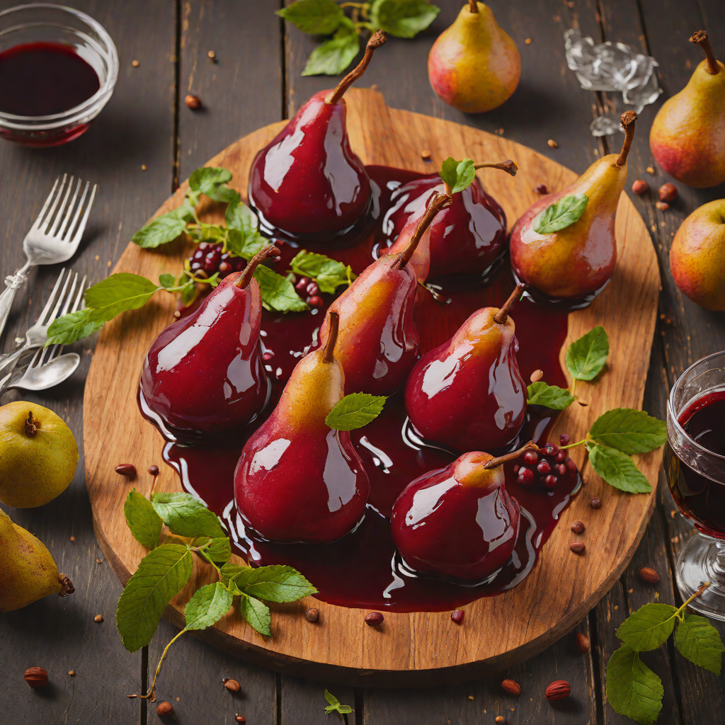 Kosher Wine-Poached Pears with Spiced Red Wine Reduction