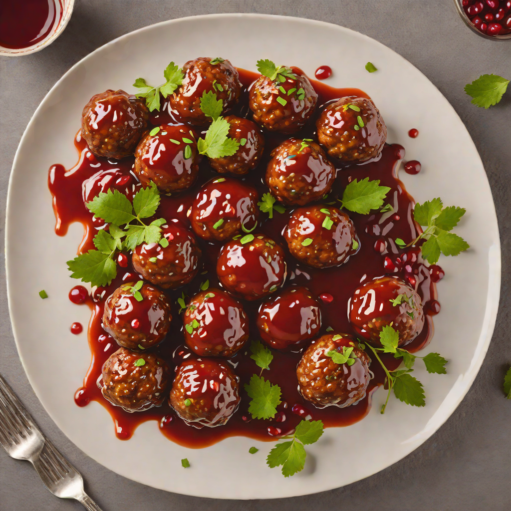 Kosher-Spiced Lamb Meatballs with Pomegranate Glaze