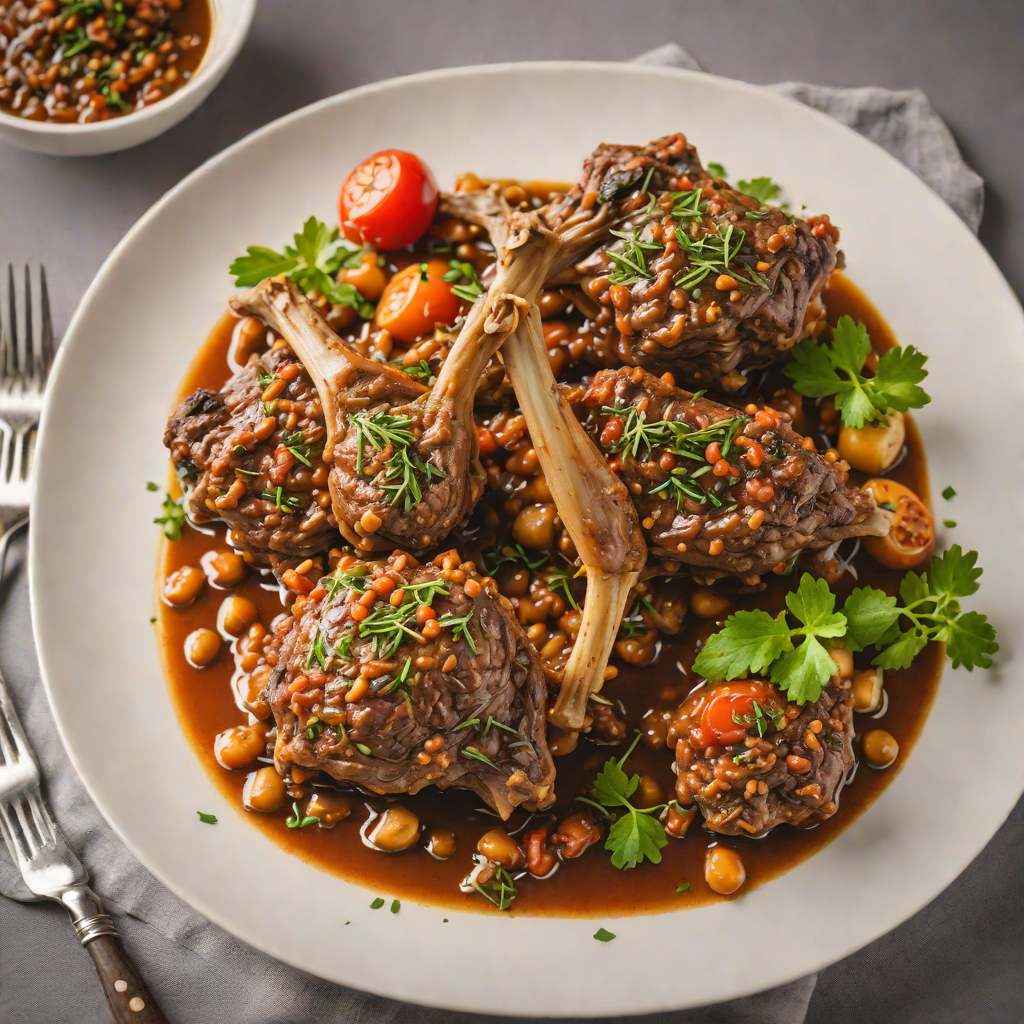 Slow-Cooked Lamb Shanks with Wattleseed and Tomato Braise
