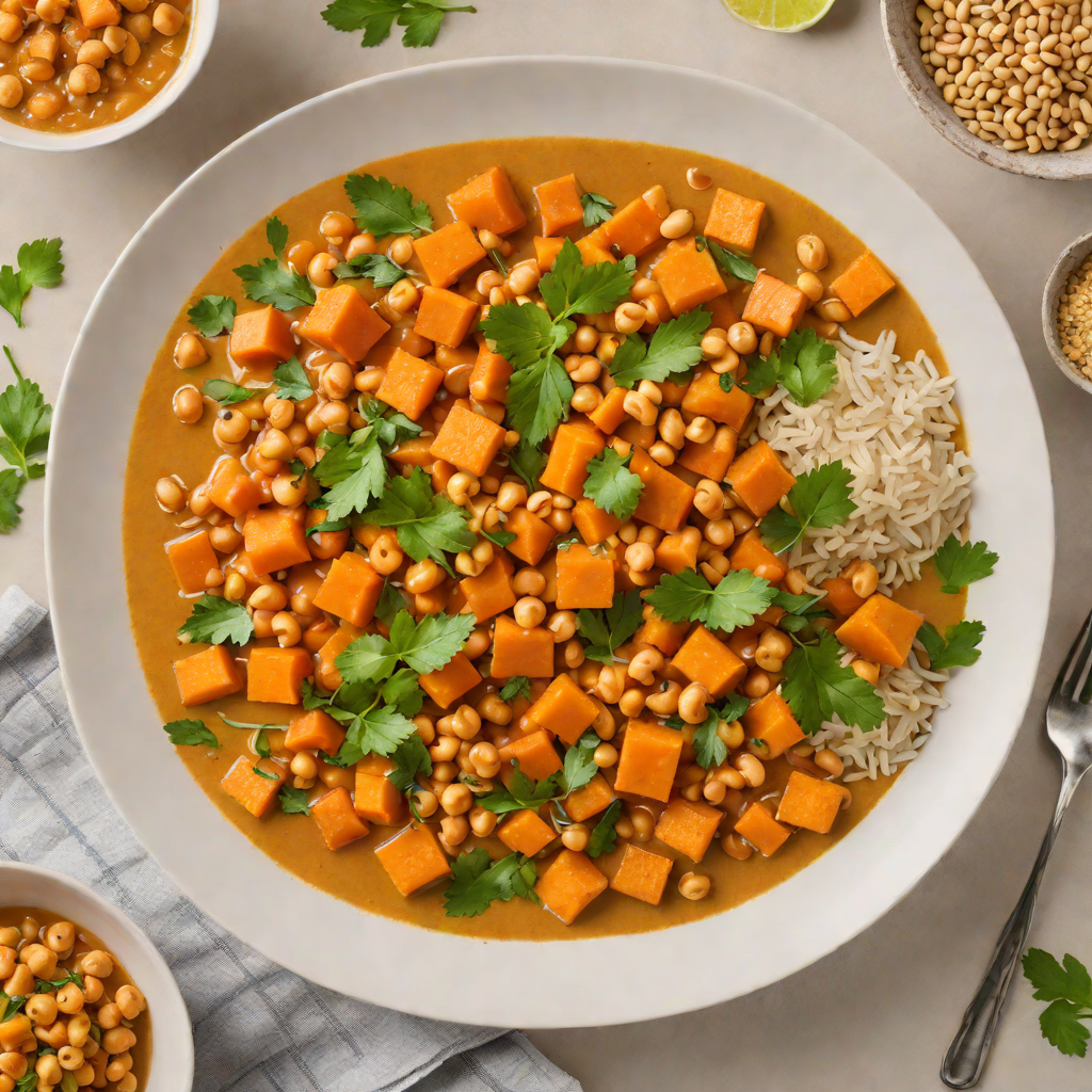 Vegan Coconut-Lemongrass Curry with Sweet Potatoes and Chickpeas