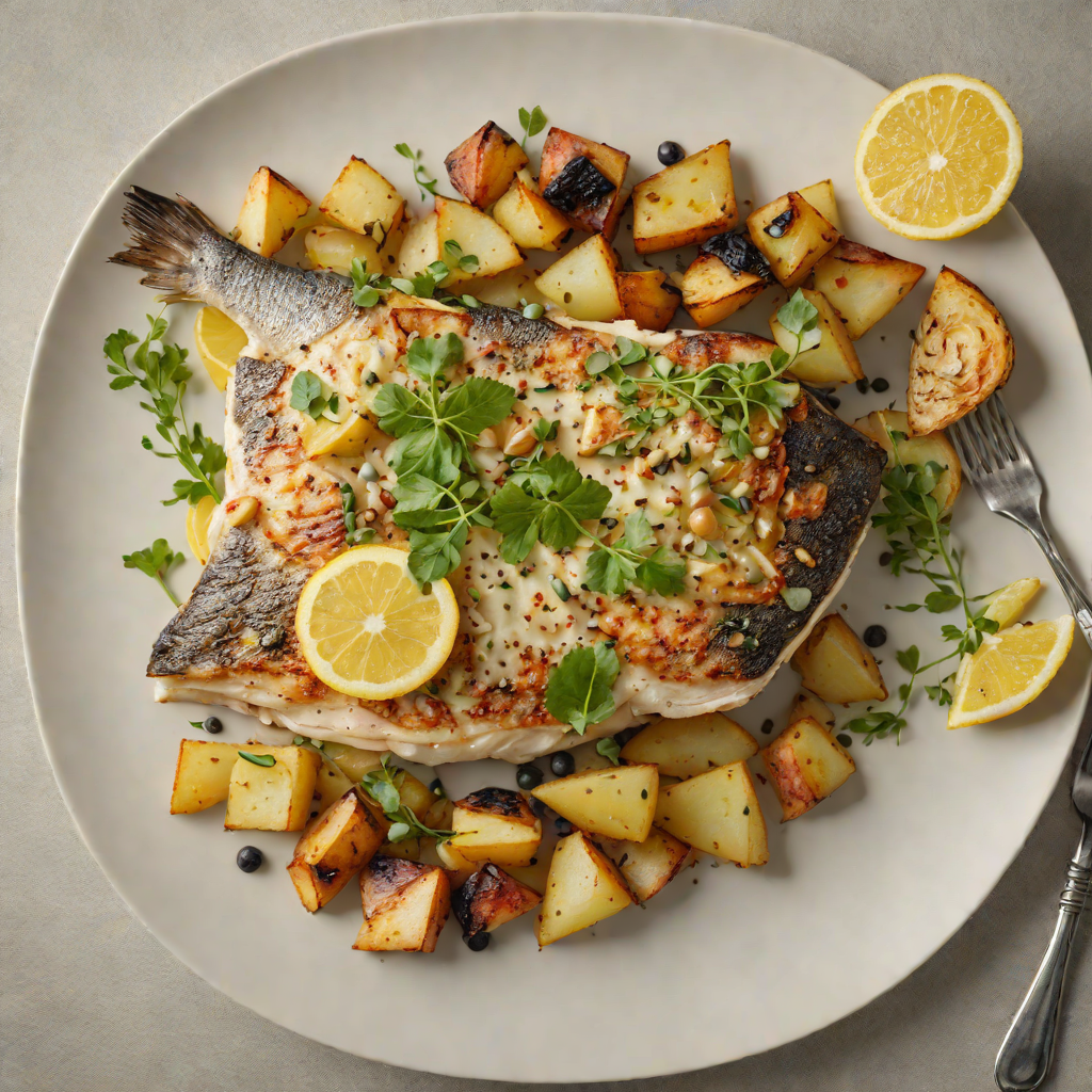 Pan-Seared Sea Bass with Lemon-Caper Sauce and Roasted Potatoes