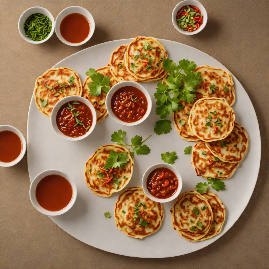 Fermented Kimchi Pancakes with Spicy-Sour Dipping Sauce