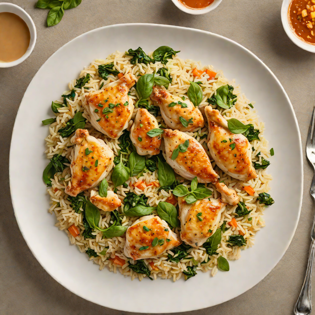 One-Pot Chicken and Rice with Hidden Spinach