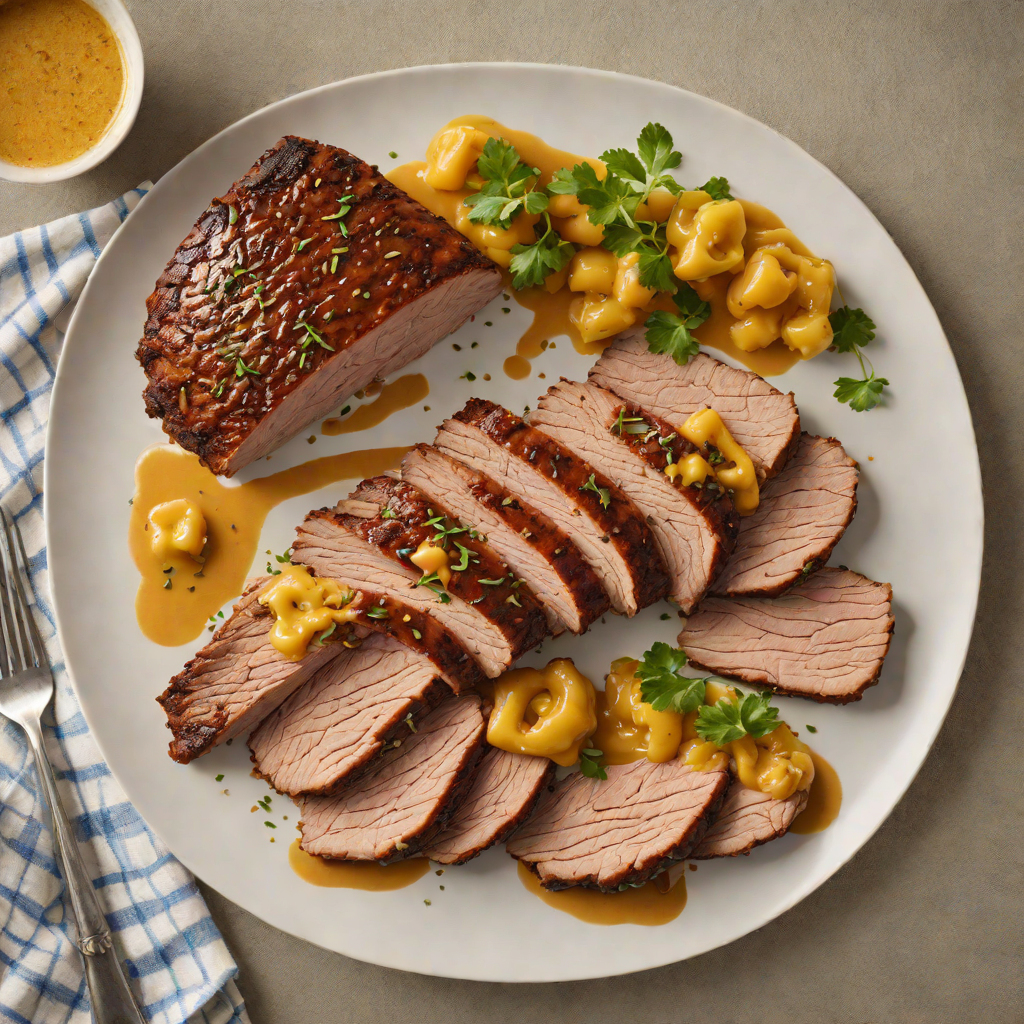Slow-Cooked Beef Brisket with Mustard-Cumin Rub