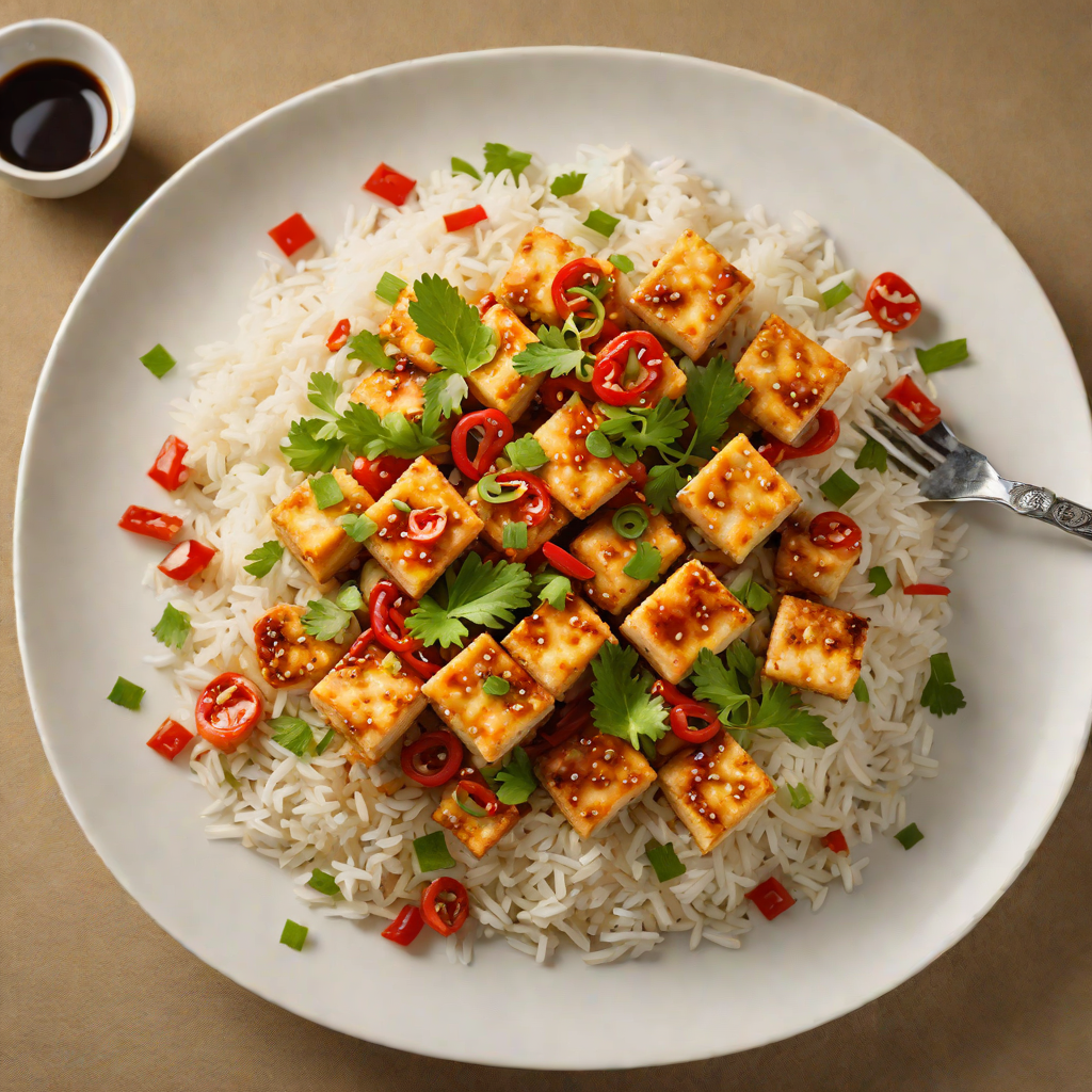 Stir-Fried Tofu with Garlic and Chili over Jasmine Rice